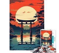 Puzzle 1000 pièces Exploration Porte du Japon Jeu addictif pour cultiver la Patience se détendre développer l'analyse et la logique Cadeau Artistique (Dimensions 38x52cm)