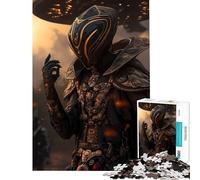 Puzzle 1000 pièces Extraterrestre Ancien en Armure dorée Jeu Manuel Jouet éducatif Cadeau de Noël Secret décoration Parfaite (Dimensions 38x52cm)