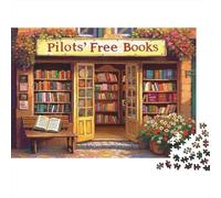 Puzzle 1000 pièces Façade de Librairie Librairie Confortable Carton recyclé pour Fans de Puzzles Liens familiaux 52x38cm