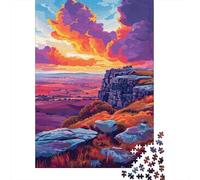 Puzzle 1000 pièces Falaises au Coucher du Soleil pour Adolescents Adultes. Puzzle pour s'amuser en Famille et Passer Une soirée Jeux. 1000 pièces (38 x 26 cm).