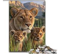 Puzzle 1000 pièces Famille de Lions d'Afrique Puzzle 1000 pièces pour Adultes Un Casse-tête Stimulant pour Les Adolescents, Parfait pour la décoration intérieure ou comme Cadeau (Taille 26x38cm)