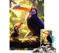 Puzzle 1000 pièces Famille de Toucans dans la Jungle Défi intellectuel Jeu addictif et Anti-Stress Idée Cadeau (Dimensions 38x26cm)