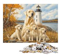 Puzzle 1000 pièces Famille Labrador par The Lighthouse pour Adultes Puzzles Difficiles Puzzles en Bois Jeu éducatif pour Adolescents Adultes 1000 pièces (75 x 50 cm)