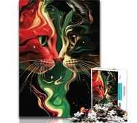 Puzzle 1000 pièces Fantasy Art Chat pour Adolescents 1000 pièces Jouets éducatifs Jeux Anti-Stress Interaction Parent-Enfant (26x38cm)