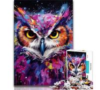 Puzzle 1000 pièces Fantasy Art Owl pour Adolescents, Jeux éducatifs, décoration d'intérieur, à Offrir en Cadeau à Toute la Famille (75x50cm)