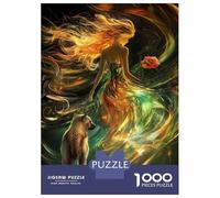 Puzzle 1000 Pièces Fantasy Artwork with Wolf Puzzles pour Adolescents Course De Vitesse Manuelle Activités Amusantes À La Maison Jeu Stimulant Et Jeu en Famille 52x38cm/1000pcs