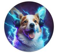 Puzzle 1000 pièces Fantasy Dog, Puzzle Rond 1000 pièces, Jeu interactif Familial, pour Les fêtes, Jeu d'activités familiales 67,5 x 67,5 cm