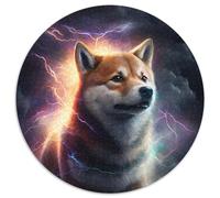 Puzzle 1000 pièces Fantasy Dog, Puzzle Rond 1000 pièces pour Adultes, Design Complexe pour Adolescents, décoration DIY et Divertissement Stimulant pour Le Cerveau 67,5 x 67,5 cm