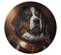 Puzzle 1000 pièces Fantasy Dog Puzzles Ronds 1000 pièces pour Adultes pour Noël, Halloween, Pâques, Nouvel an 67,5 x 67,5 cm