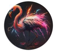 Puzzle 1000 pièces Fantasy Flamingo, Puzzle Rond 1000 pièces, Jeu interactif Familial, pour Les fêtes, Jeu d'activités familiales 67,5 x 67,5 cm