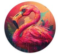 Puzzle 1000 pièces Fantasy Flamingo Rond Puzzles 1000 pièces pour Adultes pour la décoration intérieure et Les Vacances 67,5 x 67,5 cm