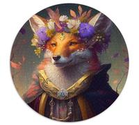 Puzzle 1000 pièces Fantasy Fox Rond. Puzzle 1000 pièces pour Adultes, Jeu Familial interactif, défi cérébral, Jouet éducatif 67,5 x 67,5 cm.