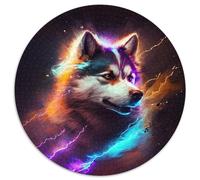 Puzzle 1000 pièces Fantasy Husky en Papier, Cadeau Amusant à Faire soi-même, idéal pour la décoration de la Maison, du Salon ou du Bureau (67,5x67,5cm)
