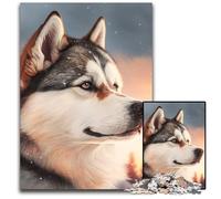 Puzzle 1000 pièces Fantasy Husky pour Adultes, idéal pour Halloween, Noël, Anniversaire, 26x38cm/10,23x14,96 Pouces