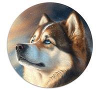 Puzzle 1000 pièces Fantasy Husky, Puzzle Rond 1000 pièces, soirée de Jeux en Famille, décoration intérieure et entraînement cérébral, Cadeau 67,5 x 67,5 cm