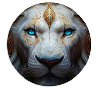 Puzzle 1000 pièces Fantasy Lion Warriors Puzzle sphérique pour Planche 100% recyclée de qualité supérieure 26,5 x 26,5 Pouces