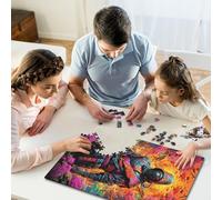 Puzzle 1000 pièces Fantasy Ninja Japonais, difficulté : Jeux éducatifs, Jouets, Cadeaux de Noël, 1000 pièces (75 x 50 cm)
