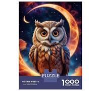Puzzle 1000 Pièces Fantasy Owl Wall Art Print Casse-tête pour Adultes, Jeu De Réflexion Amusant Et Humoristique, Idéal comme Cadeau pour Toute La Famille 38x26cm/1000pcs