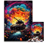 Puzzle 1000 pièces Fantasy Tanks colorés pour Adultes idéal pour Les Amoureux pour Noël Le Nouvel an la Saint-Valentin 1000 pièces (38 x 26 cm)