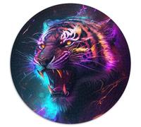 Puzzle 1000 pièces Fantasy Tiger, Puzzle Rond 1000 pièces, Jeu de réflexion interactif pour Toute la Famille, à partir de 14 Ans, 1000 pièces (67,5x67,5cm)