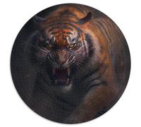 Puzzle 1000 pièces Fantasy Tiger Puzzles Ronds 1000 pièces pour Adultes pour Noël, Halloween, Pâques, Nouvel an 67,5 x 67,5 cm