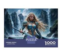 Puzzle 1000 Pièces Fantasy Warrior Woman Art Print-1 Puzzle Adulte, Casse-tête, Découpe De Précision, Cadeau Unique pour Anniversaire Et Noël 38x26cm/1000pcs
