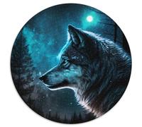 Puzzle 1000 pièces Fantasy Wolf, Puzzle Rond 1000 pièces, Jeu de réflexion interactif en Famille, à partir de 14 Ans, 1000 pièces (67,5x67,5cm)