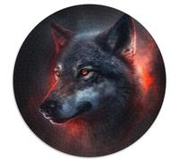 Puzzle 1000 pièces Fantasy Wolf, Puzzle Rond 1000 pièces pour Adultes, décoration intérieure, entraînement cérébral et Cadeaux de Noël, 67,5 x 67,5 cm
