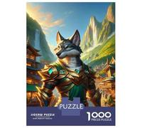 Puzzle 1000 Pièces Fantasy Wolf Warrior Armor Puzzles pour Adultes - Cadeau d'anniversaire - Jeu Difficile Et Stimulant - Cadeaux 70x50cm/1000pcs