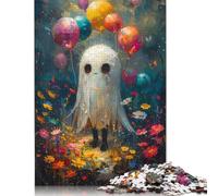Puzzle 1000 pièces Fantôme Mignon avec Ballons, Puzzle de difficulté, Jeu éducatif, Jouet, Cadeau d'halloween (38 x 26 cm)