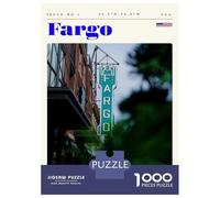 Puzzle 1000 Pièces Fargo North Dakota Travel Art Puzzle pour Adolescents Améliore La Mémoire Entraîne Ton Cerveau Et Tes Mains Jouet Addictif pour Cultiver La Patience 52x38cm/1000pcs