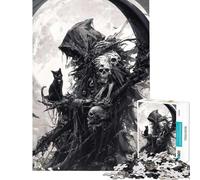 Puzzle 1000 pièces Faucheur d'âmes et Chat Noir Décoration intérieure Jouet Idéal comme Cadeau (38x26cm)
