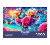 Puzzle 1000 pièces « Fée Papillon » : Art Floral Fantastique coloré. Jeu éducatif (≥12 Ans), décoration intérieure, difficulté élevée, idée Cadeau d'anniversaire. 38 x 26 cm