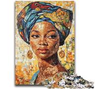 Puzzle 1000 pièces Femme Africaine, Jeu Stimulant et Jeu Familial, idéal comme Cadeau pour Toute la Famille 26x38cm