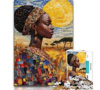 Puzzle 1000 pièces Femme Africaine pour Adolescents et Adultes, Jeu Familial Anti-Stress, défi Difficile, Collection d'artistes, Beaux-Arts 50x75cm