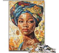 Puzzle 1000 pièces Femme Africaine pour Adultes et Adolescents, Jeu éducatif, défi, Cadeau d'anniversaire, décoration Murale (26x38cm)