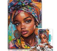 Puzzle 1000 pièces Femme Africaine pour Adultes et Adolescents, Jouet éducatif et décompressant, Cadeau d'anniversaire, décoration Murale (38x26cm)