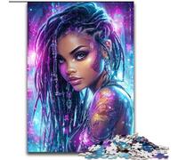 Puzzle 1000 pièces Femme Afro-américaine Puzzles 1000 pièces pour Adultes Jeux éducatifs Belle décoration (Taille 26x38cm)
