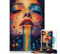 Puzzle 1000 pièces Femme Arc-en-Ciel pour Adultes Stimule la mémoire Amusant et décontracté Bords Nets Cadeau Classique (50x75cm)