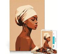 Puzzle 1000 pièces Femme au Turban pour Adultes Réfléchissez,entraînez-Vous,jouez,Assemblage serré,Aucune pièce ne se détache Cadeau Unique pour soulager Le Stress (38x52cm)