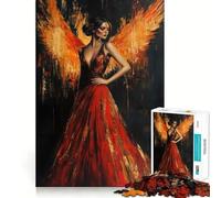 Puzzle 1000 pièces Femme aux Ailes de feu pour Adultes Jeu de réflexion et d'exercice Ajustement Parfait Activité de Partage et de renforcement des Liens familiaux (50x75cm)