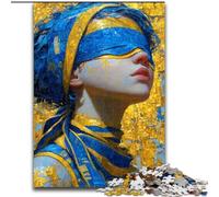 Puzzle 1000 pièces Femme aux Yeux bandés pour Adolescents, Interaction Parent-Enfant intéressante pour réduire Le Stress (50x75cm)