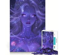 Puzzle 1000 pièces Femme céleste à la Peau étoilée Jeu d'articulation Parfait Activité cérébrale Jeu Amusant et Relaxant Décoration de Noël Amusante (50x75cm)