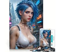 Puzzle 1000 pièces Femme Cyberpunk Sexy pour Adolescents Jeu de logique Solide Découpe de précision Cadeau de Noël Amusant et apaisant 38x52cm