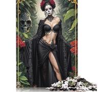 Puzzle 1000 pièces Femme du Jour des Morts pour Adultes, Puzzle en Papier Difficile pour Adultes, Cadeaux du réveillon de Noël, 1000 pièces (38 x 26 cm)