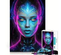 Puzzle 1000 pièces Femme en Transe psychédélique pour Adolescents Jeu de réflexion Jouet à Partager Découpe Nette (50x75cm)