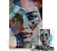 Puzzle 1000 pièces Femme en Verre brisé pour Adultes Réfléchissez,entraînez-Vous,jouez,Assemblage serré,Aucune pièce ne se détache Cadeau Unique pour soulager Le Stress (38x52cm)