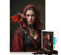 Puzzle 1000 pièces Femme et Dragon pour Adultes Réfléchissez,entraînez-Vous,jouez ! Assemblage Solide,Aucune pièce ne se détache Cadeau Unique pour soulager Le Stress (38x52cm)