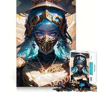 Puzzle 1000 pièces Femme guerrière masquée Jeu de développement cognitif Surface Lisse sans bavures Activité relaxante en Groupe à l'intérieur (50x75cm)