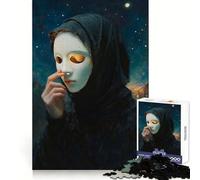 Puzzle 1000 pièces Femme masquée sous Un Ciel étoilé pour Adolescents Détente et réflexion Assemblage Solide (50x75cm)
